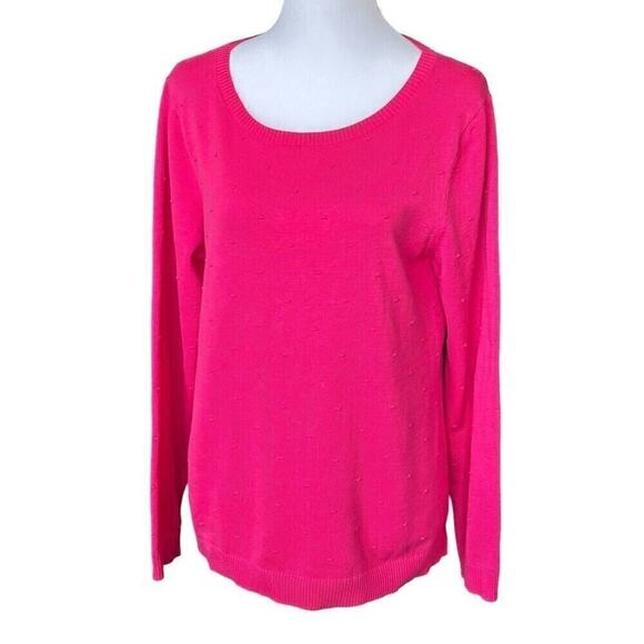 Talbots Women's Sweater, Size M, Pink Rose Bud Barbiecore, Barbie Fan #1289 - Picture 1 of 11